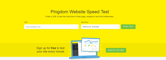 Pingdom website page speed tester