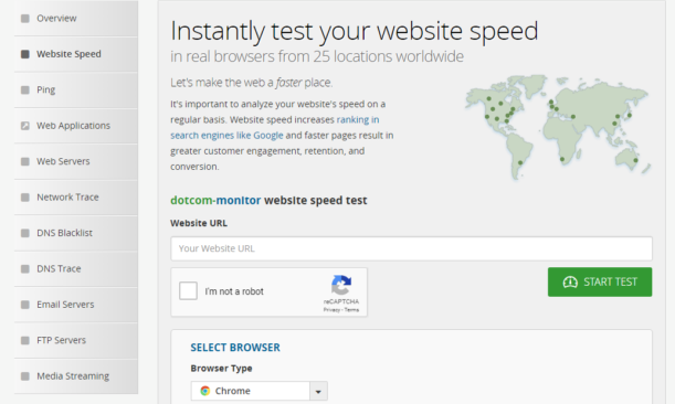 dotcom monitor page speed tool